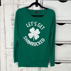 Green Let's Get Shamrocked Long Sleeve Graphic Tee